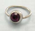 Wholesaele boday jewelry display stell ball closure ring circular barbell with red Cz stone embedded