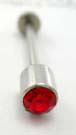 Shop steel body piercing jewelry gift wholesale supplier in straight surgical steel tongue barbell with red Cz
