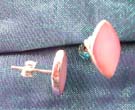 Wholesale seashell of mother of pearl store supply pink mother of pearl sterling silver earrings