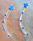 Wholesale fashion jewelry collective sterling silver ear thread with rounded blue Cz