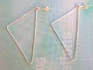 Wholesale geometric fashion jewelry in solid silver, 925 stamped sterling silver earrings in big triangular shape