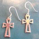 Religious jewelry cross fashion wholesale supplier in sterling silver earrings 
