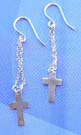 Religioius sterling silver jewelry supplier sterling silver cross earrings