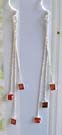 Silver jewelry fashion gift design lady supplier distributor sterling silver long dangling earrings with orange square Cz