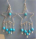 Designer fashion jewelry supplier at wholesale price- silver Chandelier hoop with star design