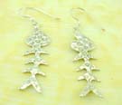 Quality 925 stamped sterling silver jewely manufacturer earring in fish bone design 