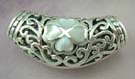 Pearl filigree pendant slide fashion wholesale in solid sterling silver pendant with white mother of pearl in floral design