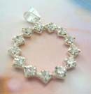 Cz charm jewelry holiday shopping online - 925 sterling silver pendant with multi clear Cz in rounded shape