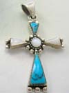 Pearl & gemstone pendant gift supply wholesale, sterling silver pendant with turquoise adn white mother-of-pearl 