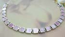 Holiday pearl bracelet jewelry shopping for her in sterling silver square-shaped bracelet with pink mother of pearl inlay