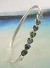 Wholesale seashell collective, abalone seashell in heart shape bangle made 925 sterling silver 