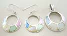 Online wholesale pearl set jewelry in assorted mother of pearl sterling silver earrings and pendant