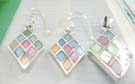Shop for her pearl set wholesaler supply sterling silver pendant and earrings in diamond shape with assorted mother of pearl inlay