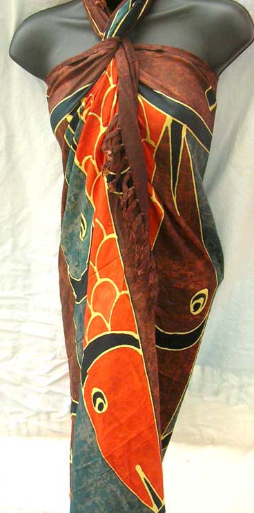 Womens leisure wear wholesale dealer exports designer tropical fish print fashion sarong dress    
 