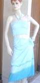 Blue sarong skirt set with elastic tube top tie on neck