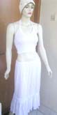 Classy white stretch two piece halter dress set