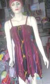 Hawaiian sun mini style spaghetti straps dress with angle-cut on bottom