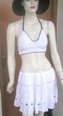Ruffles white mini skirt with seashell on bottom
